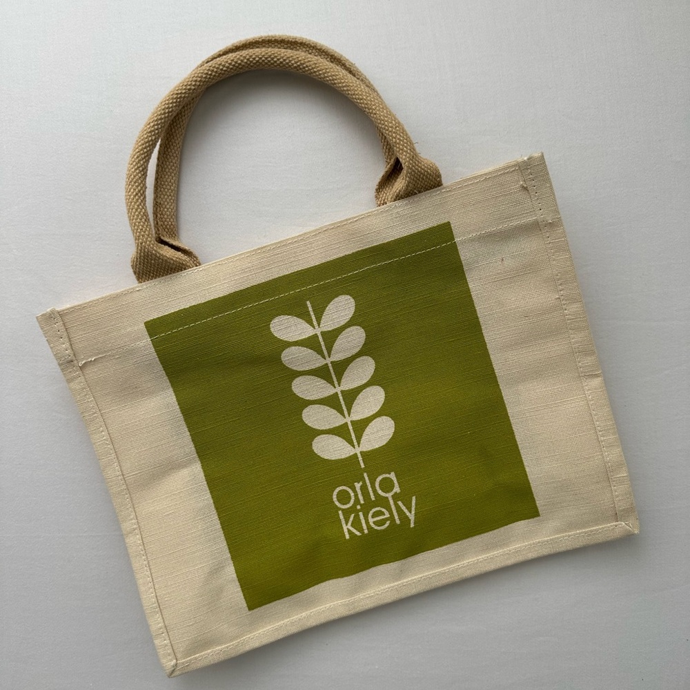 Orla Kiely Olive and Cream Canvas Tote